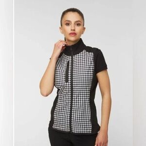 NWT RLX-Ralph Lauren Women's Black/Fairwg Gingham Polo Vest Size M